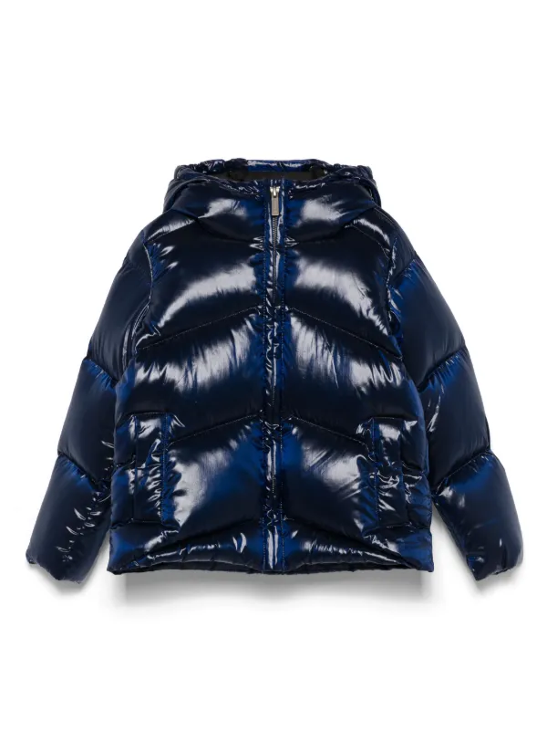K Way Kids Ninev Crystal Chintz Puffer Jacket Blue FARFETCH GE
