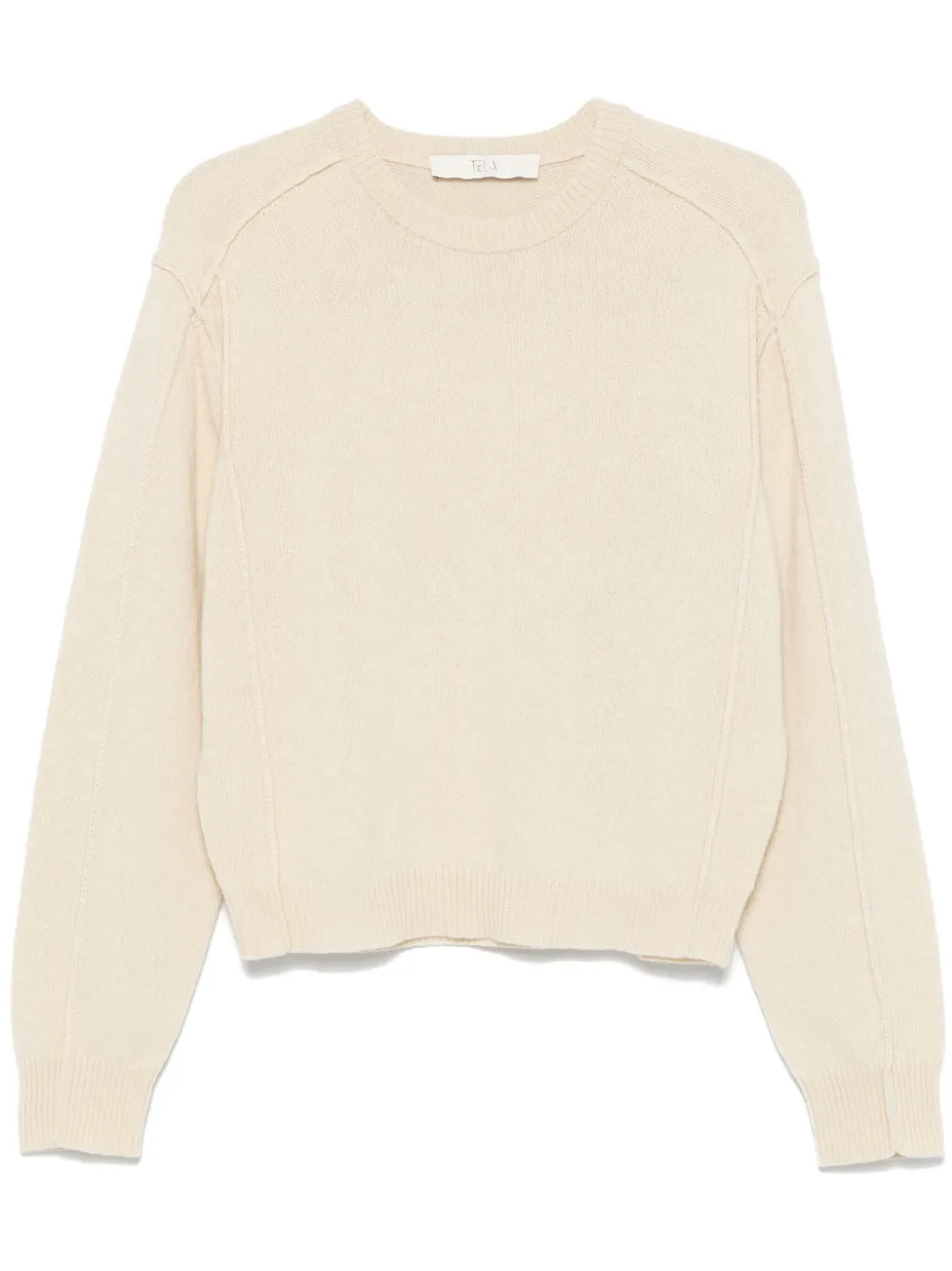 Tela Trui met gesmockte afwerking Beige