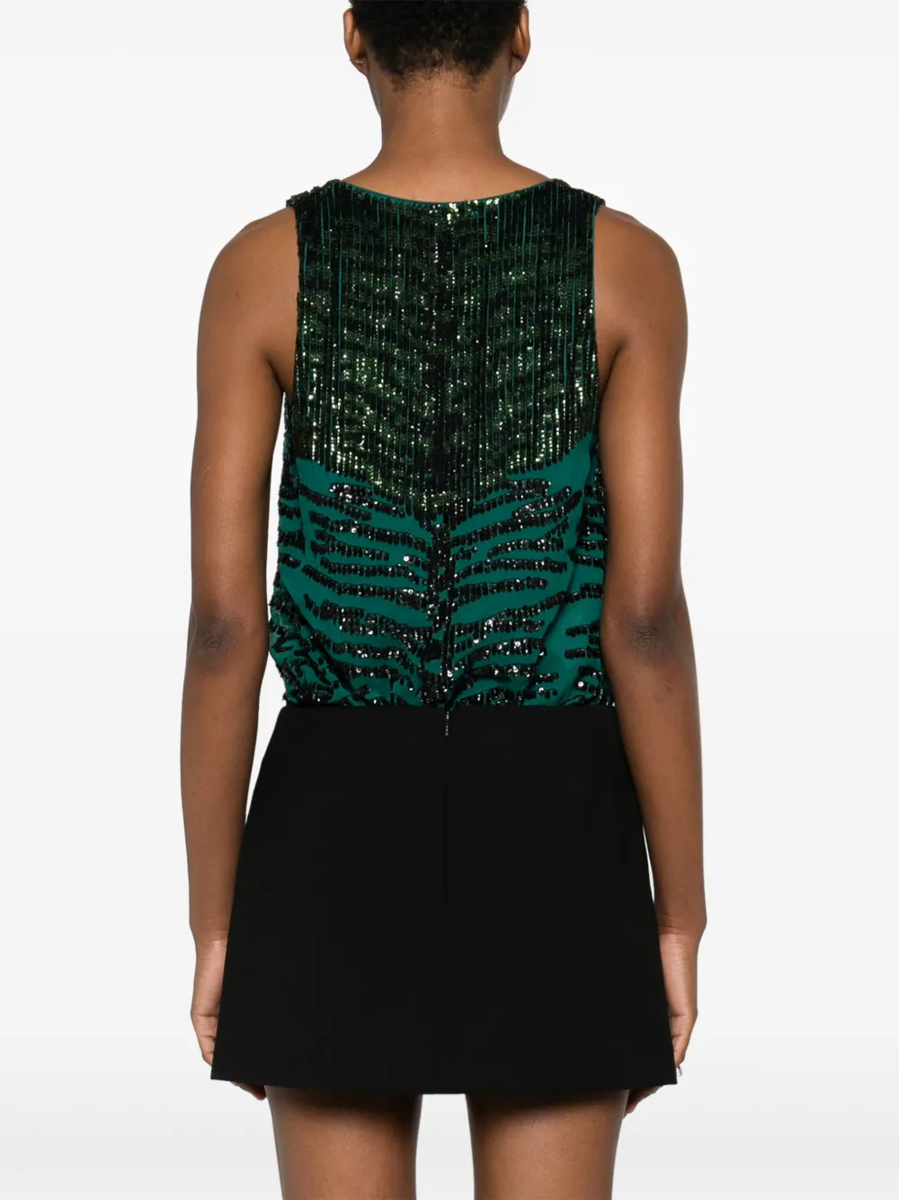 Pinko Embellished Double-layer Mini Skirt In Black