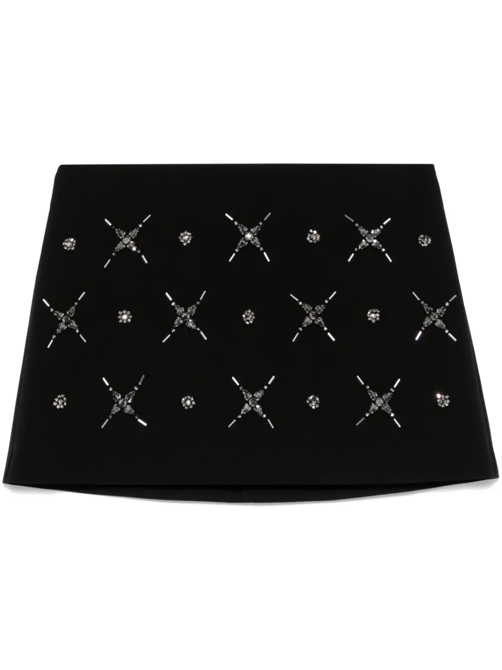 Pinko Embellished Double-layer Mini Skirt In Black