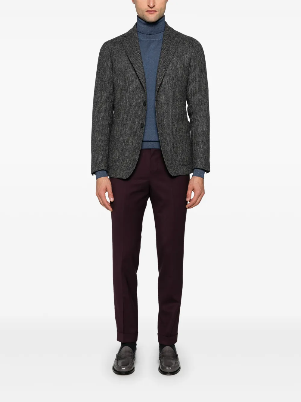 Tagliatore herringbone-pattern blazer - Blauw