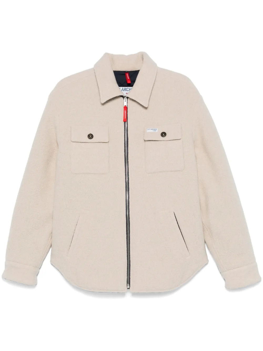 Fay Fleece-texture Jacket In Neutrals