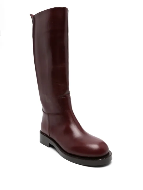 Rabanne Leather Boots Red FARFETCH UK