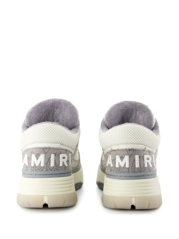 送関込☆AMIRI グレー＆オフホワイトMA-1 デニム スニーカー AMIRI: ホワイト＆グレー MA-1 スニーカー | SSENSE 日本