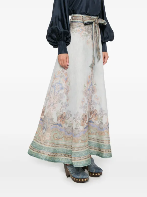 ZIMMERMANN Eden Maxi Skirt | Blue | FARFETCH