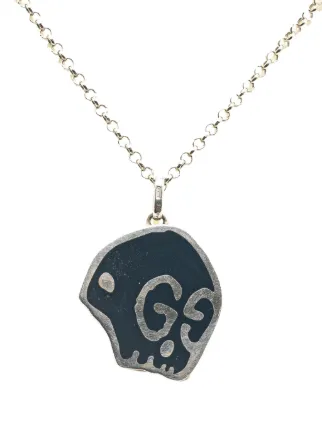 Gucci ghost pendant necklace in silver hotsell