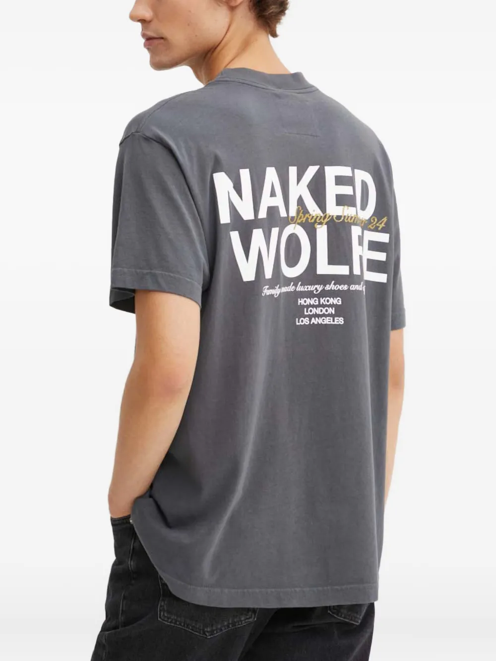 NAKED WOLFE logo-print T-shirt - Grijs