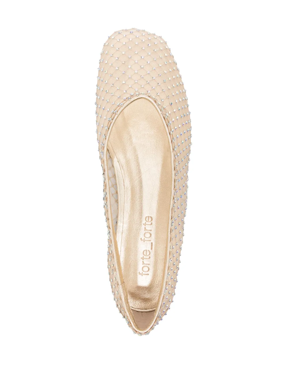 Forte Forte rhinestone embellished Mesh Ballerina Shoes Gold FARFETCH CA