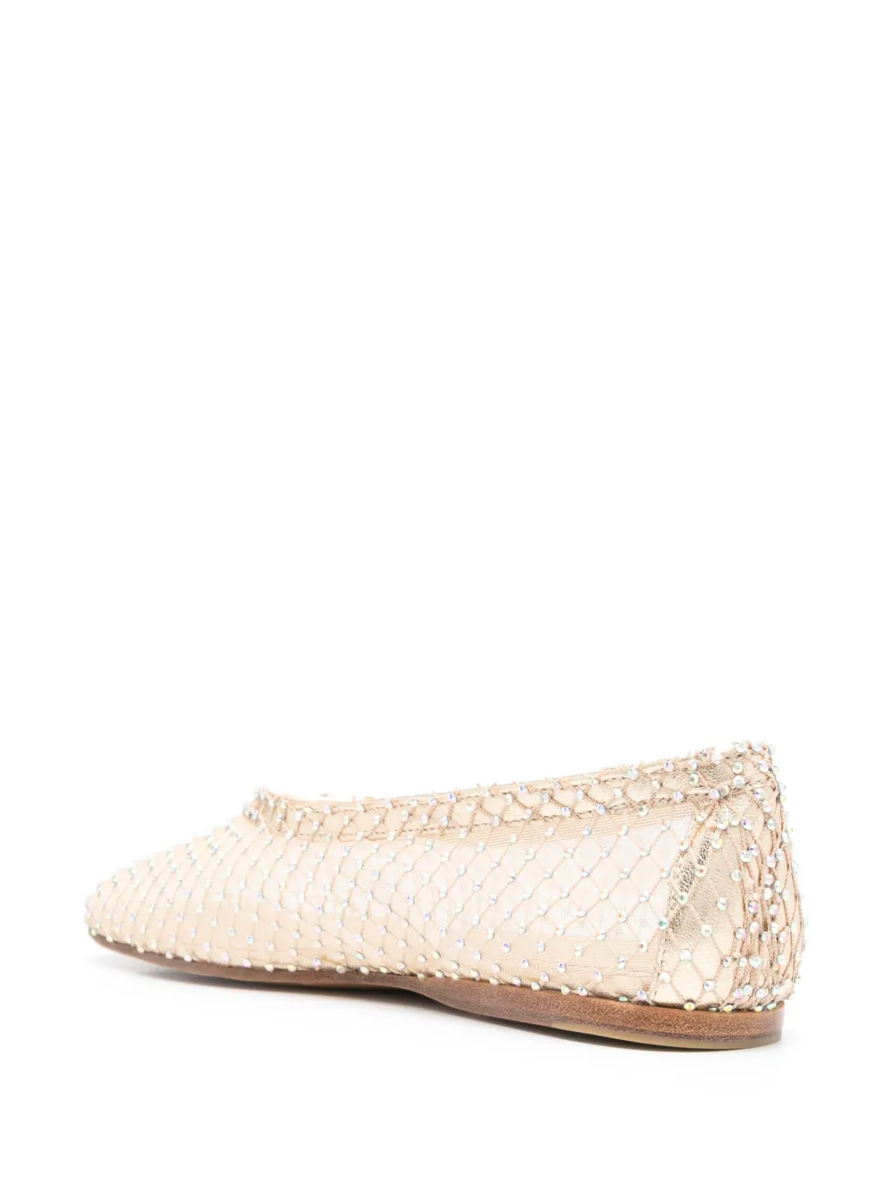 FORTE FORTE RHINESTONE-EMBELLISHED MESH BALLERINA SHOES