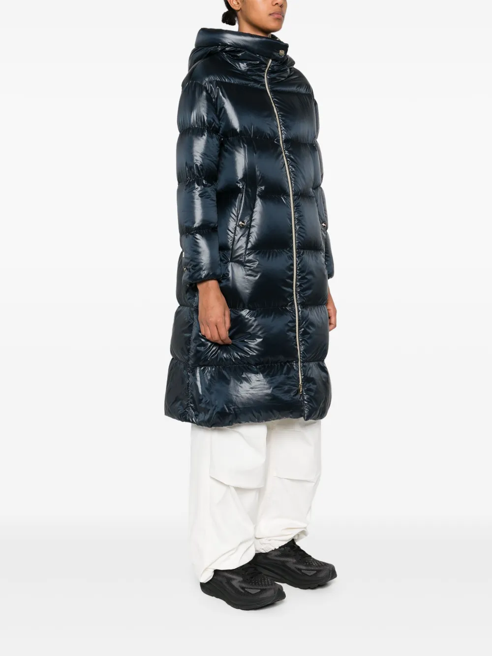 Herno Padded Parka Coat In Blue