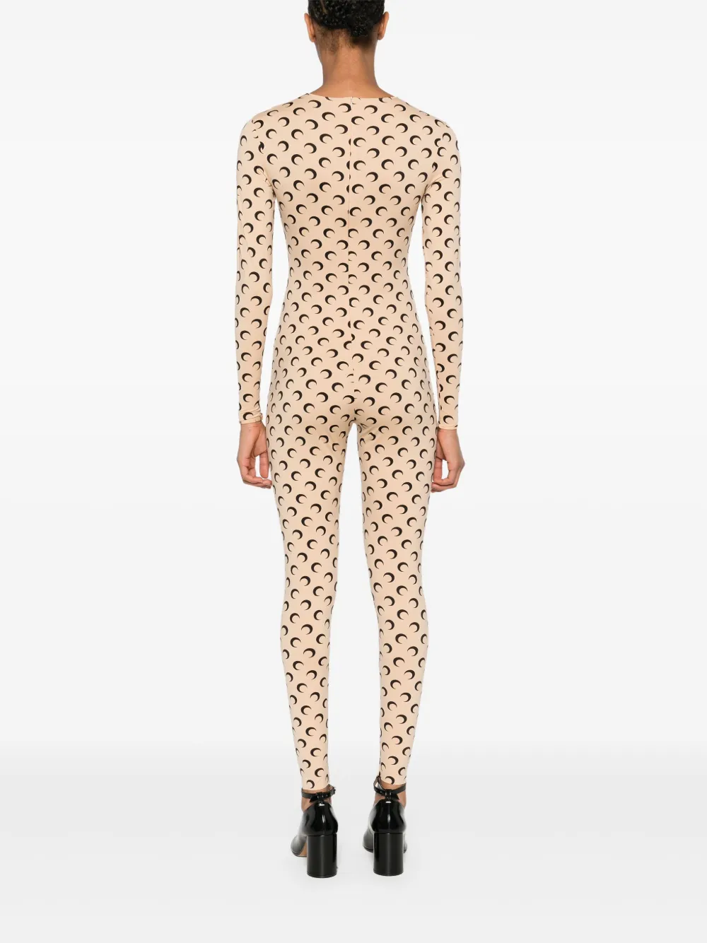 Marine Serre Jumpsuit met print Beige