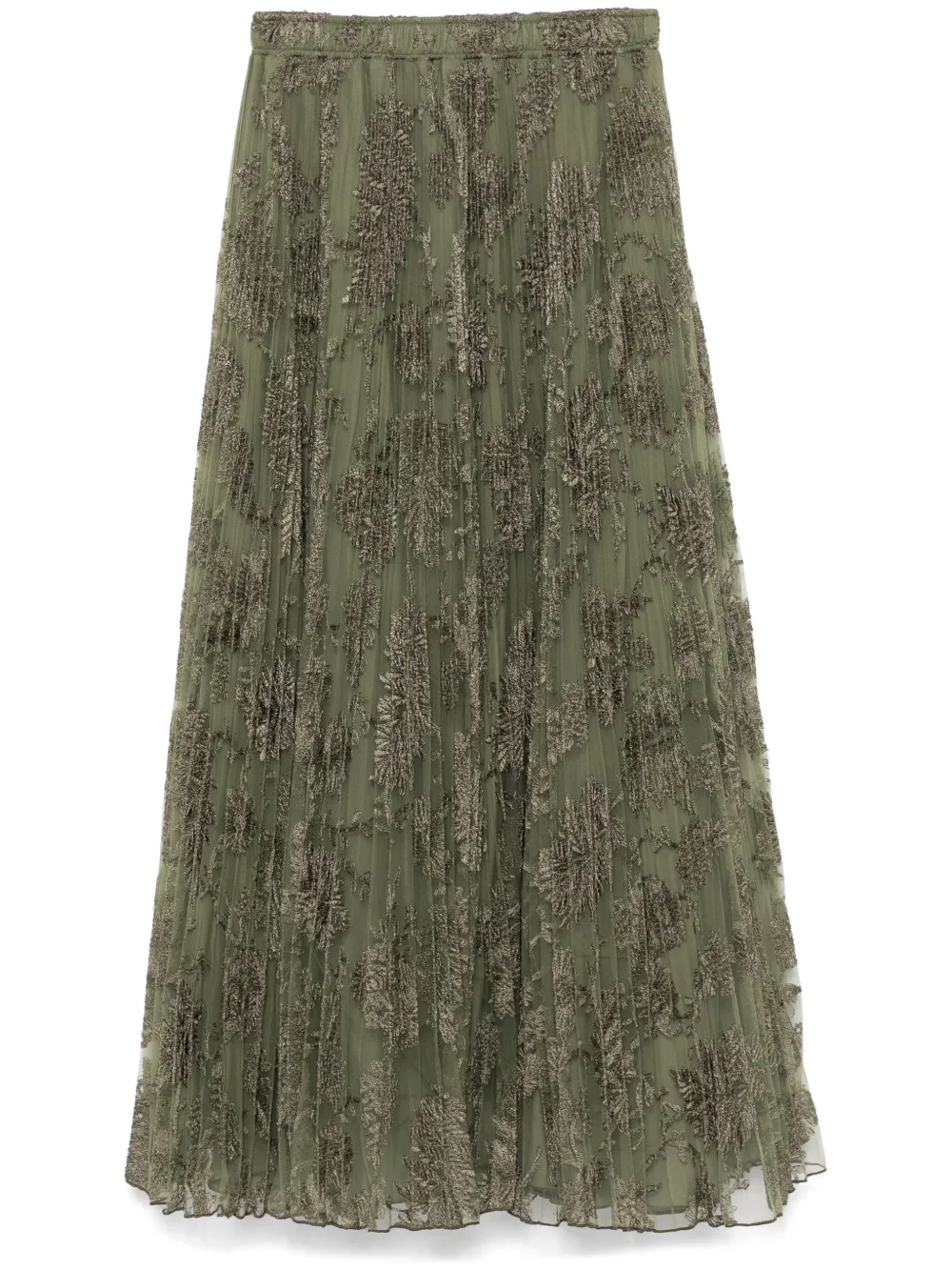 Ermanno Scervino Midi-plooirok Groen