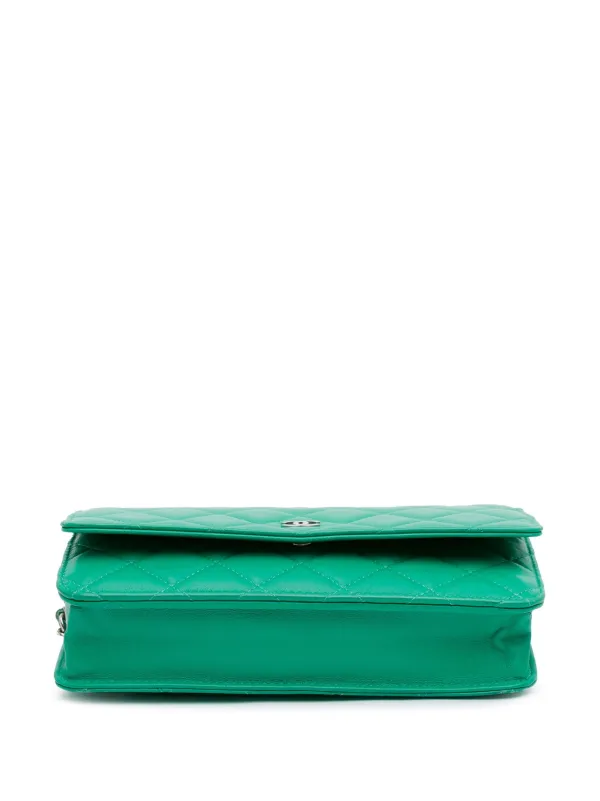 CHANEL Pre Owned 2012 Classic Lambskin Wallet On Chain Crossbody Bag Green FARFETCH IE