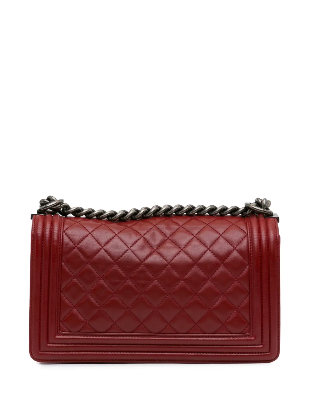 CHANEL Pre-Owned 2013-2014 Medium Lambskin Boy Flap crossbody bag - Rood