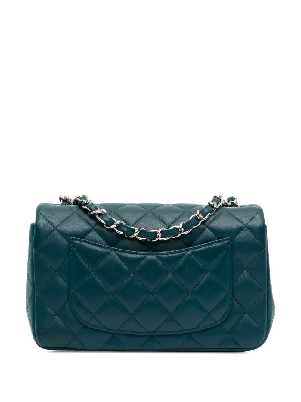 CHANEL Pre-Owned 2020 Mini Rectangular Classic Lambskin Single Flap crossbody bag - Blauw
