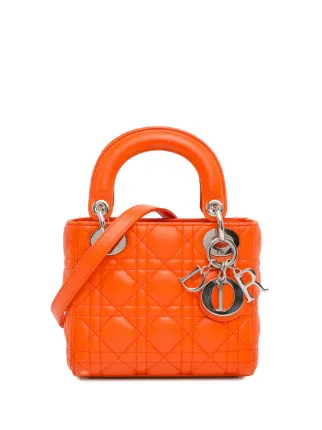 Christian Dior Pre Owned 2014 Mini Lambskin Cannage Lady Dior Satchel Farfetch