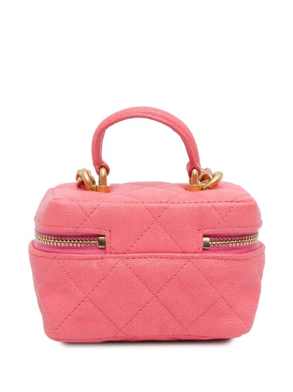 CHANEL Pre-Owned 2021 キャビアレザー チェーン バニティバッグ マイクロ | ピンク | FARFETCH JP