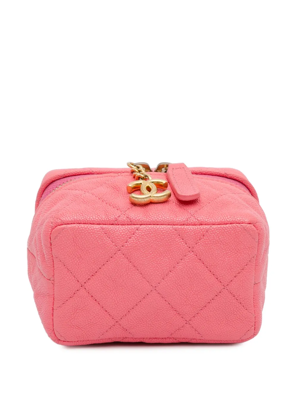 CHANEL PreOwned 2021 Micro Caviar Chain Vanity Bag Pink FARFETCH