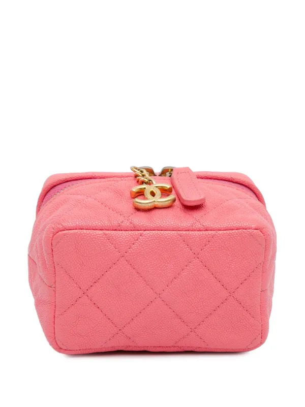 CHANEL Pre-Owned 2021 キャビアレザー チェーン バニティバッグ マイクロ | ピンク | FARFETCH JP
