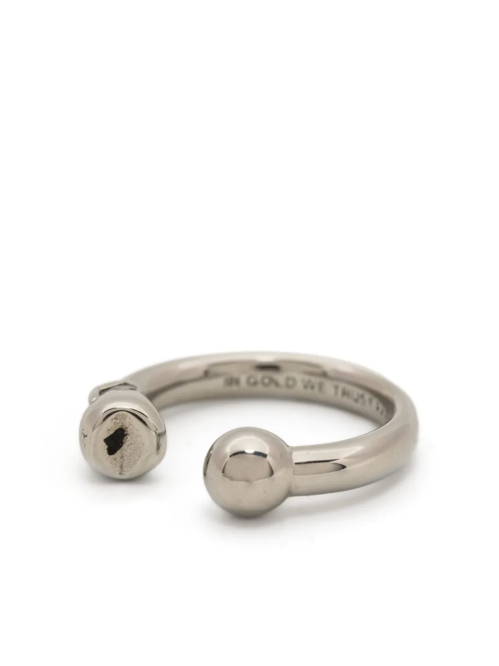 IN GOLD WE TRUST PARIS open-cuff ring - Silver