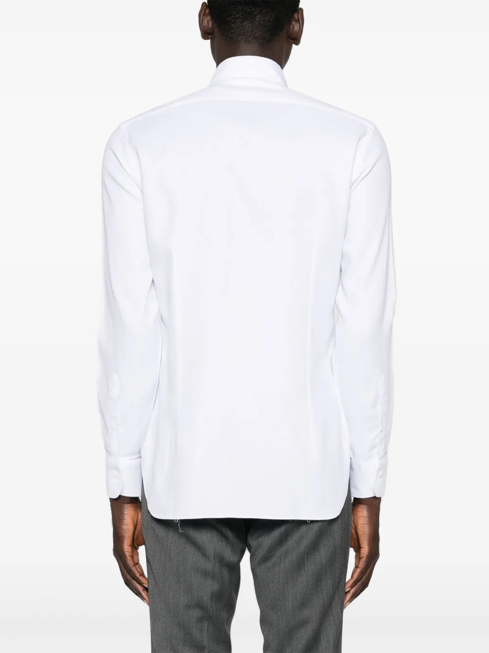 Barba Napoli Seersucker Shirt In Weiss