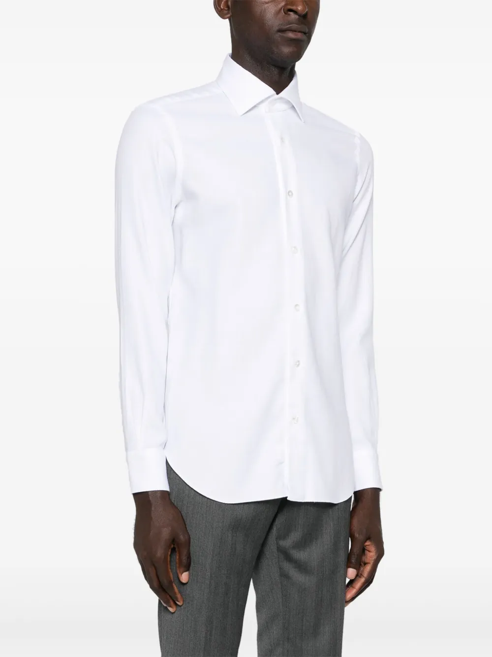 Barba Napoli Seersucker Shirt In Weiss