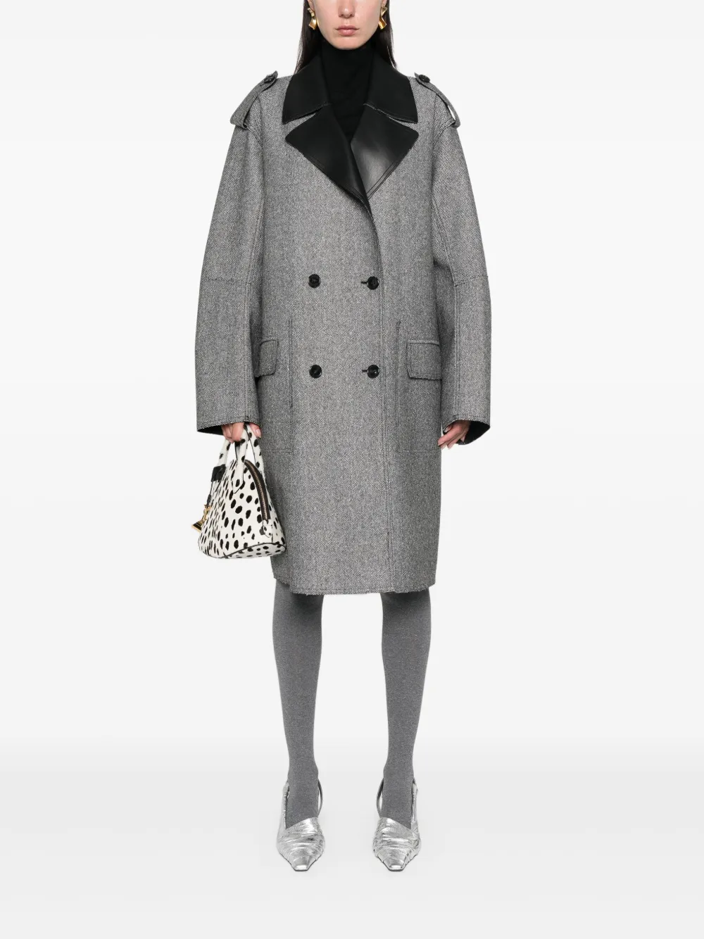 Iceberg double-breasted reversible coat - Zwart