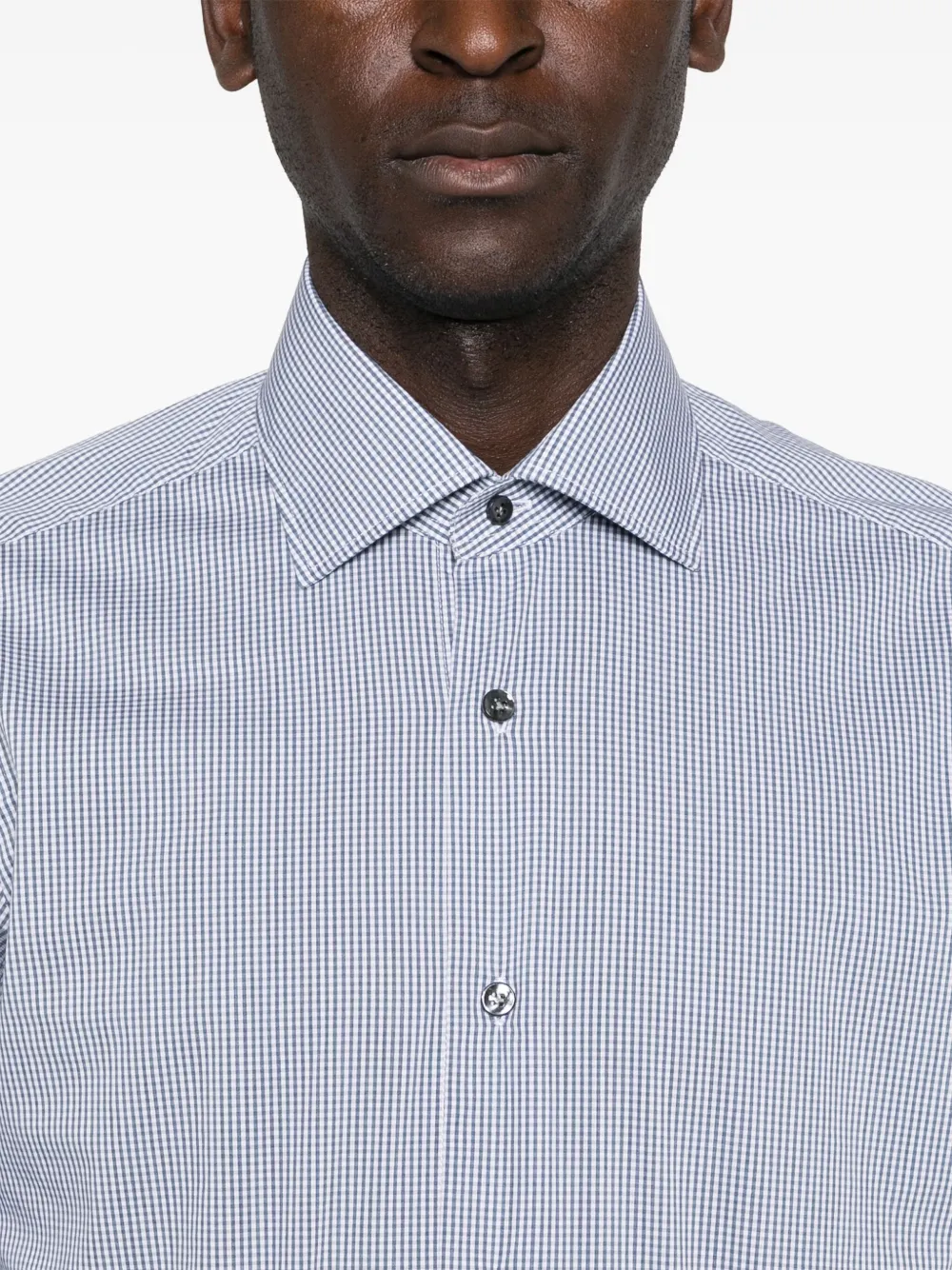 Barba Geruit overhemd Blauw
