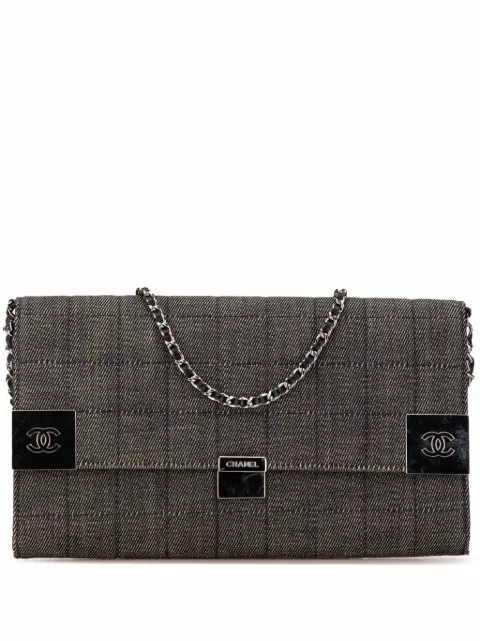 CHANEL Pre-Owned 2002-2003 Denim Choco Bar Chain Flap shoulder bag 8V3JK9DB4LX10BWH - 0