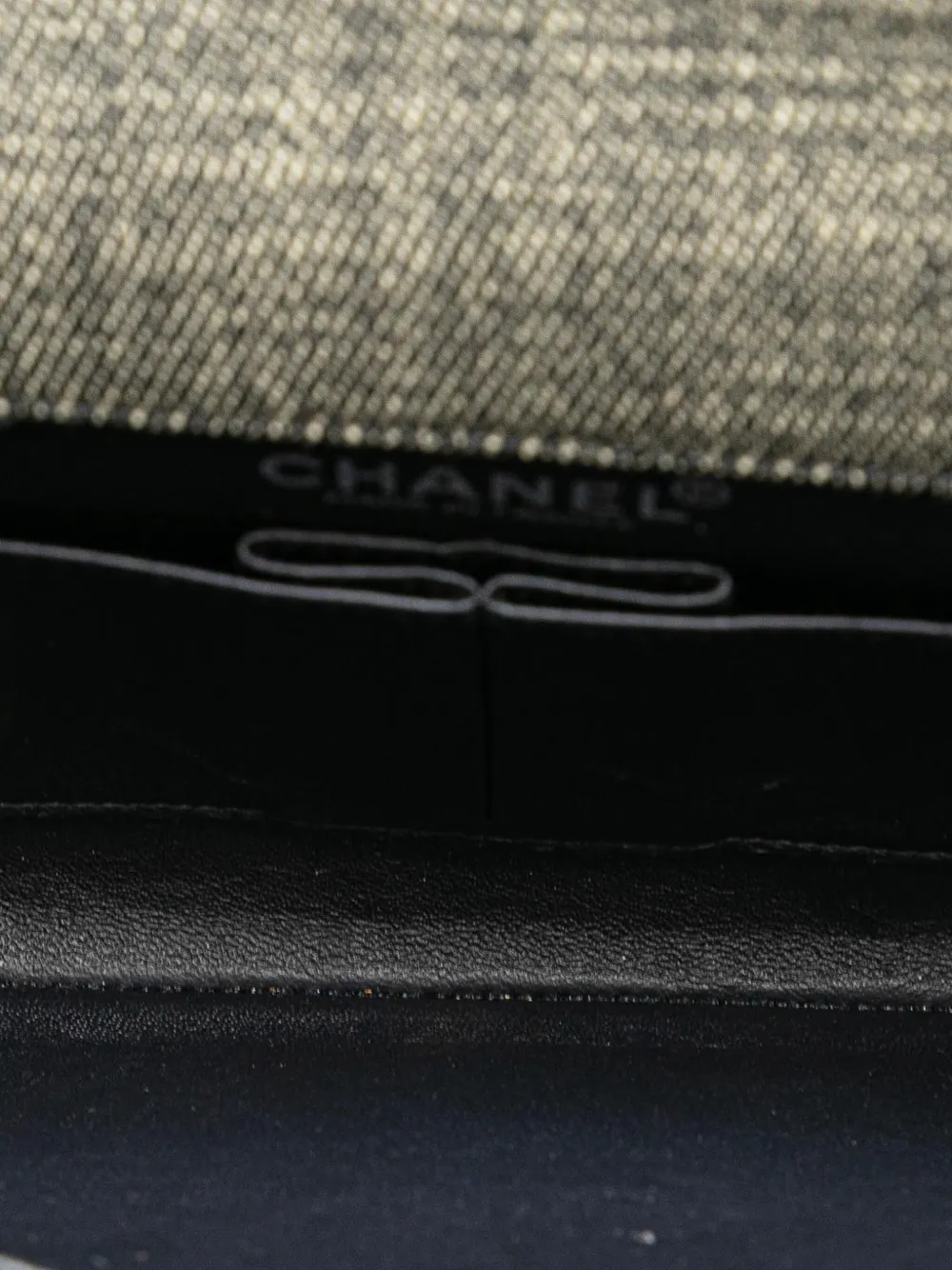 Pre-owned Chanel 2002-2003 Denim Choco Bar Chain Flap Shoulder Bag In Grey