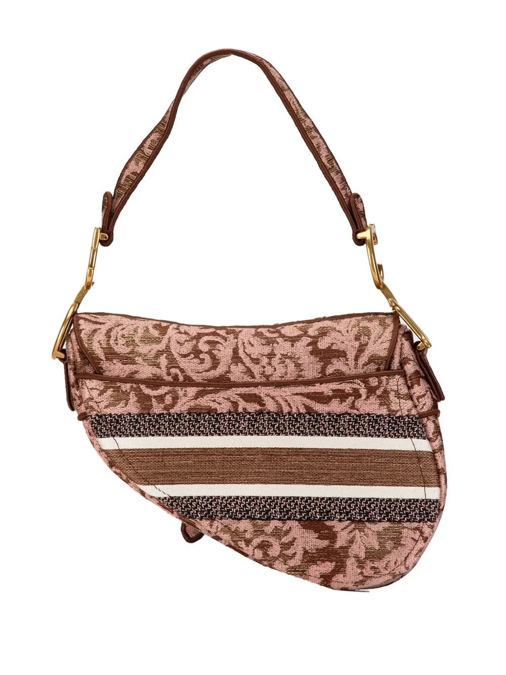 Christian Dior Pre-Owned 2022 Canvas Embroidered Brocart Saddle shoulder bag - Bruin