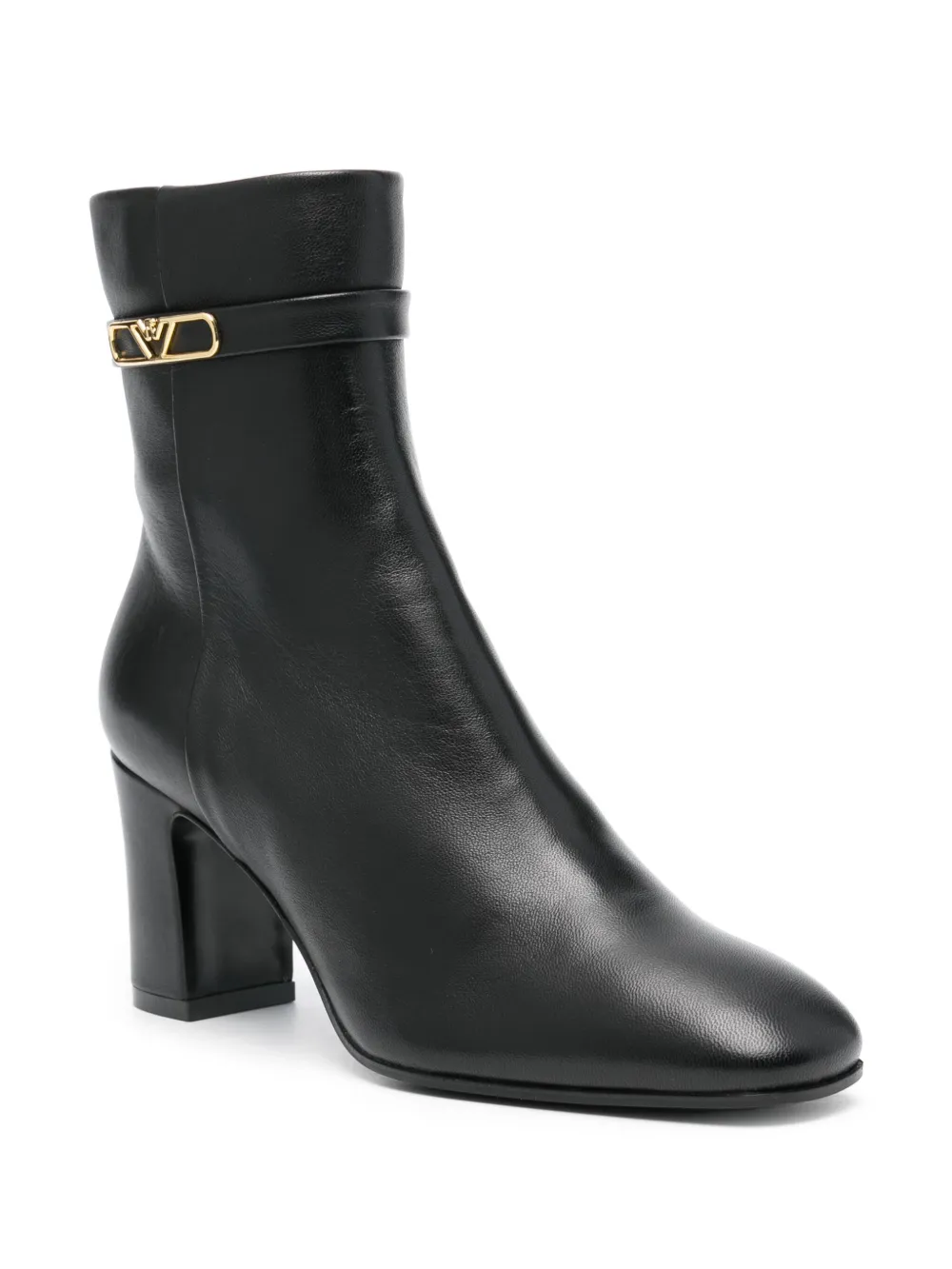 Emporio Armani logo-plaque ankle boots - Zwart