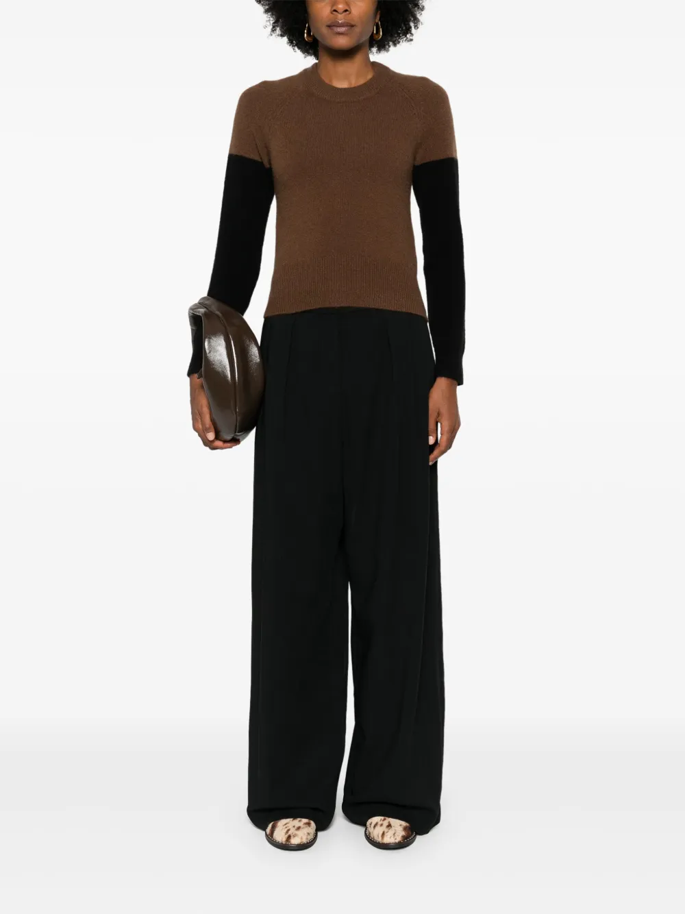JOSEPH brushed crew-neck sweater - Bruin
