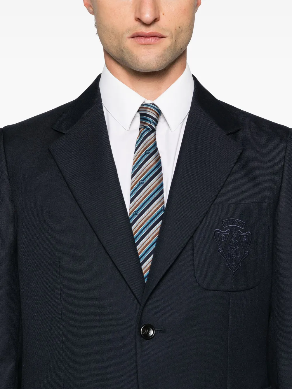 Gucci Blazer met Liftboy-borduurwerk Blauw