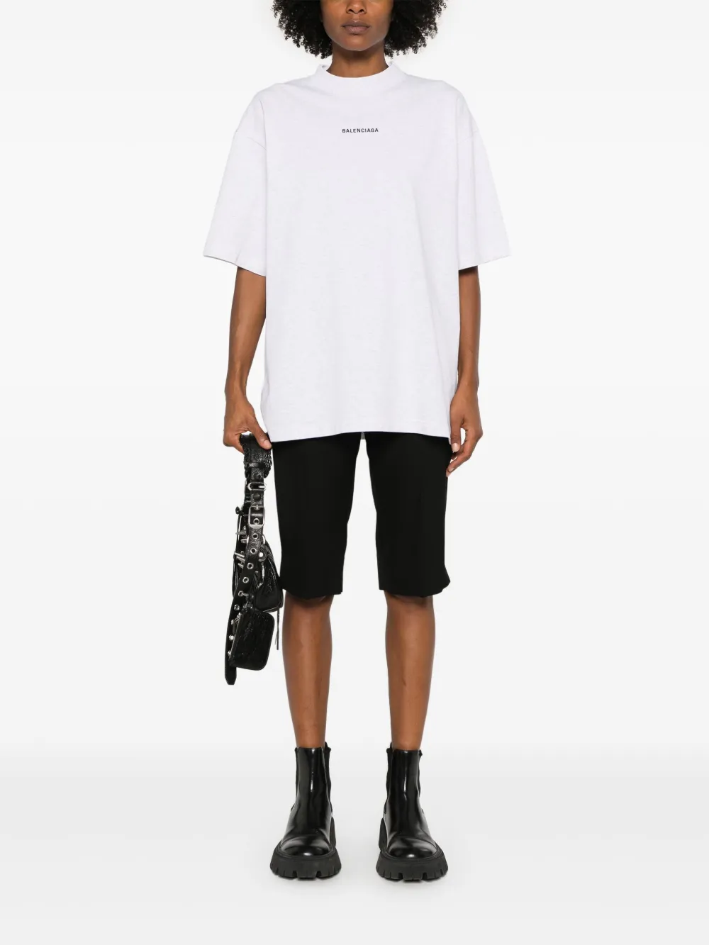 Balenciaga T-shirt met geborduurd logo Grijs