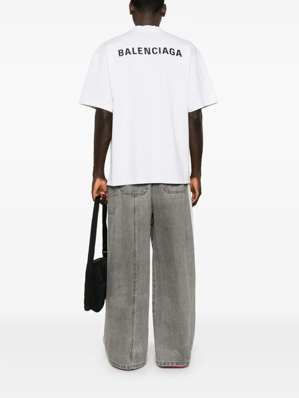 Balenciaga T-shirt met geborduurd logo - Grijs