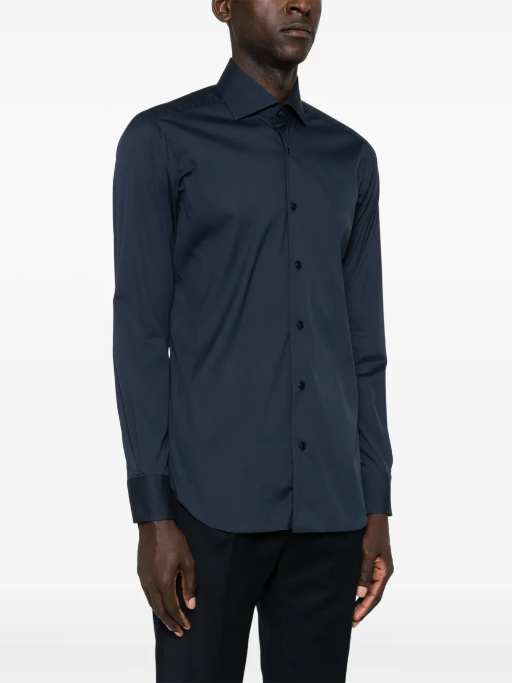 Barba Napoli Spread-collar Shirt In Blue