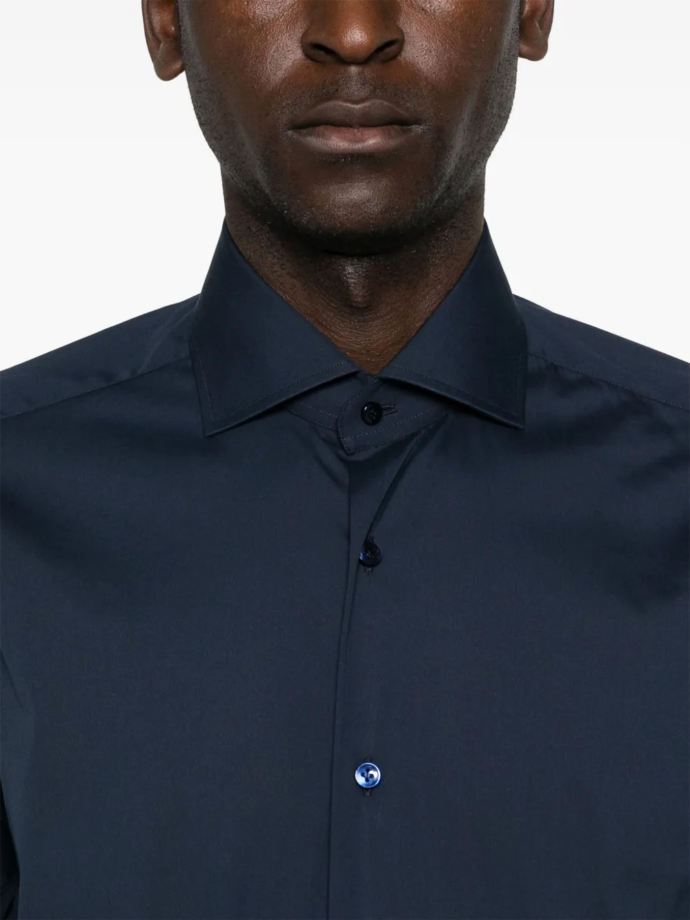 Barba Napoli Spread-collar Shirt In Blue