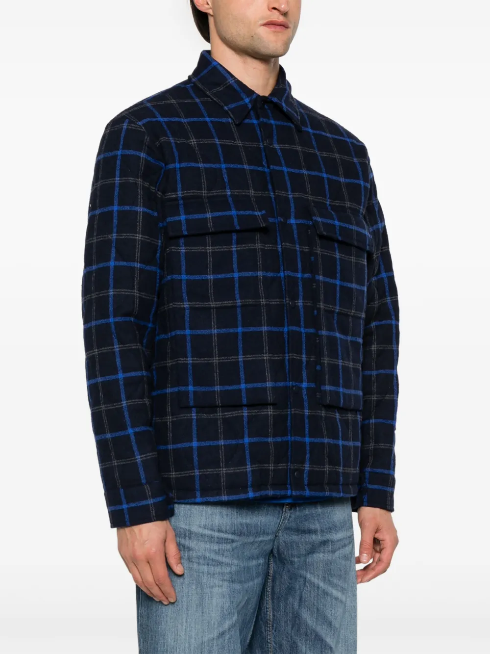 ASPESI Tattersall geruit overhemd Blauw