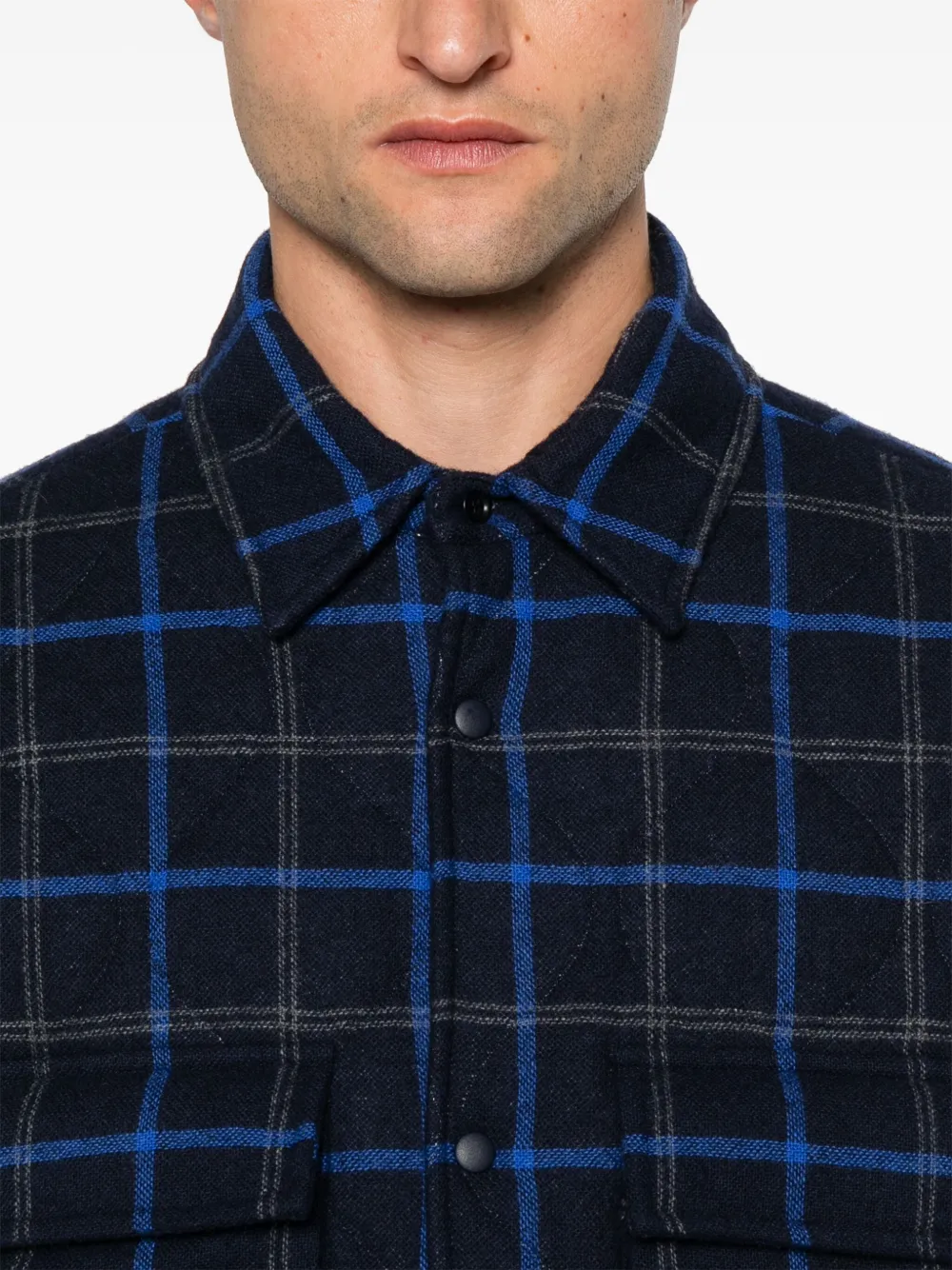 ASPESI Tattersall geruit overhemd Blauw