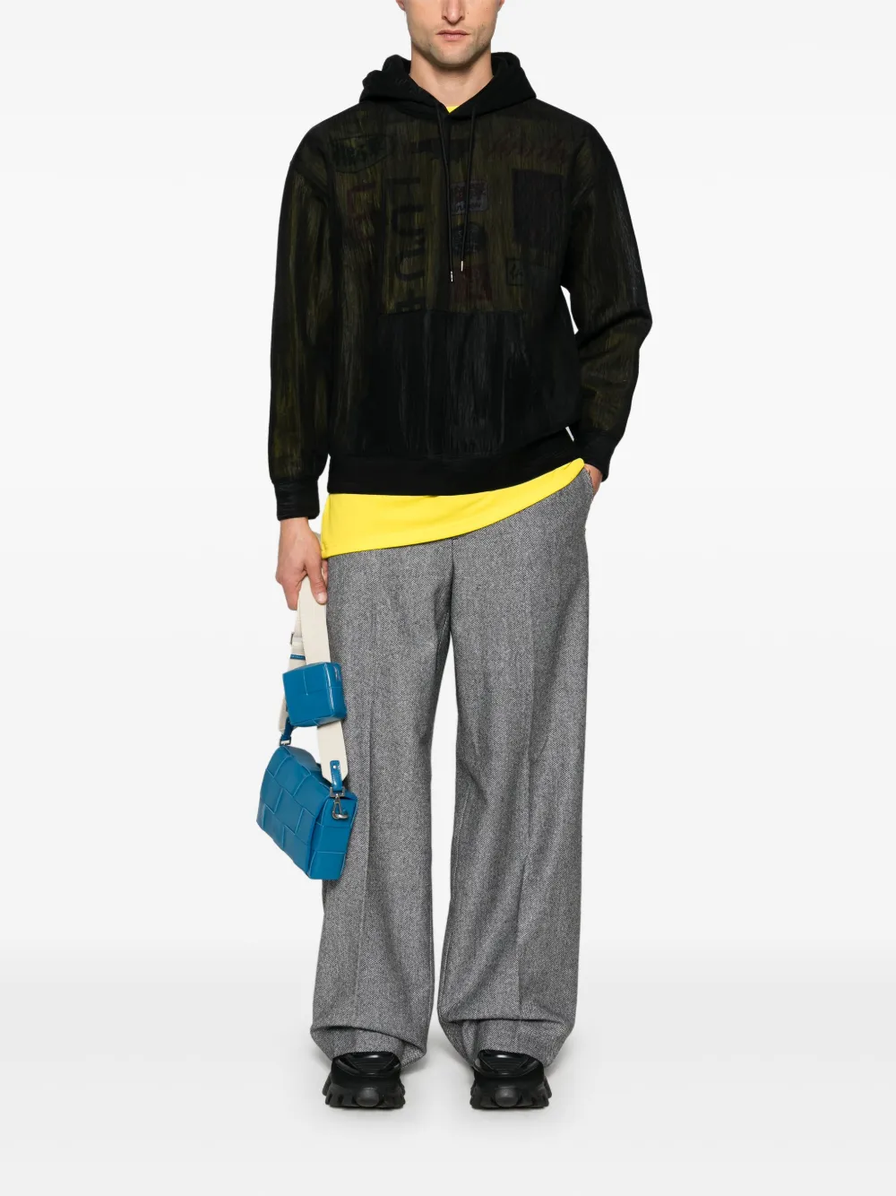 Iceberg Broek met visgraatpatroon - Zwart