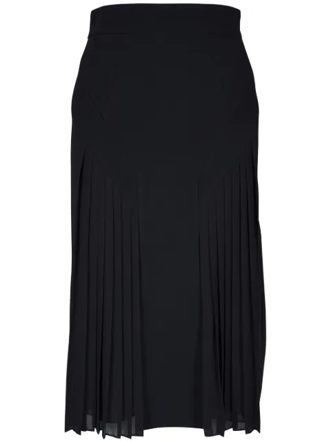 Akris plisse-insets double-face pencil skirt 