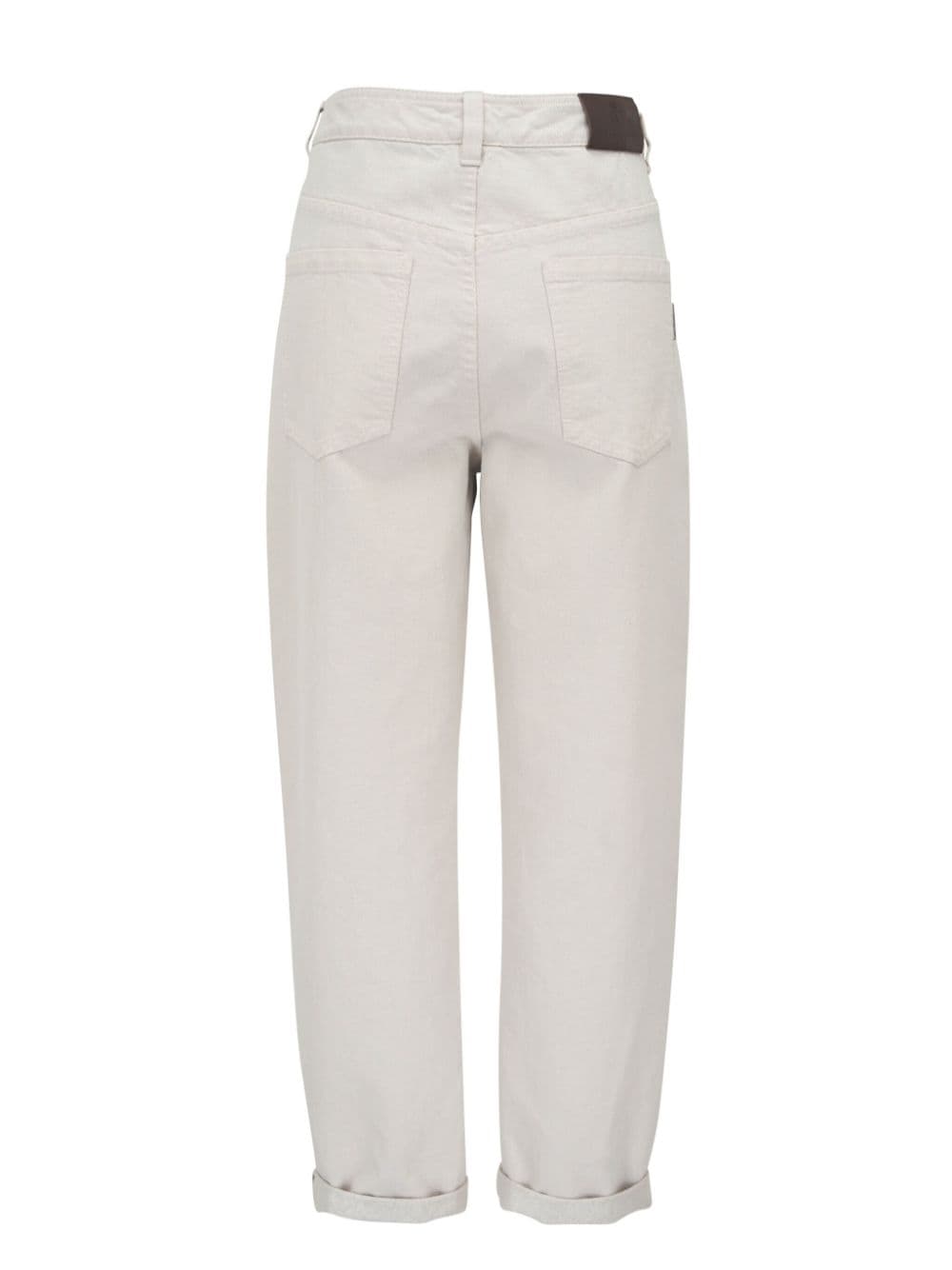 Brunello Cucinelli Jeans met toelopende pijpen en logopatch - Beige