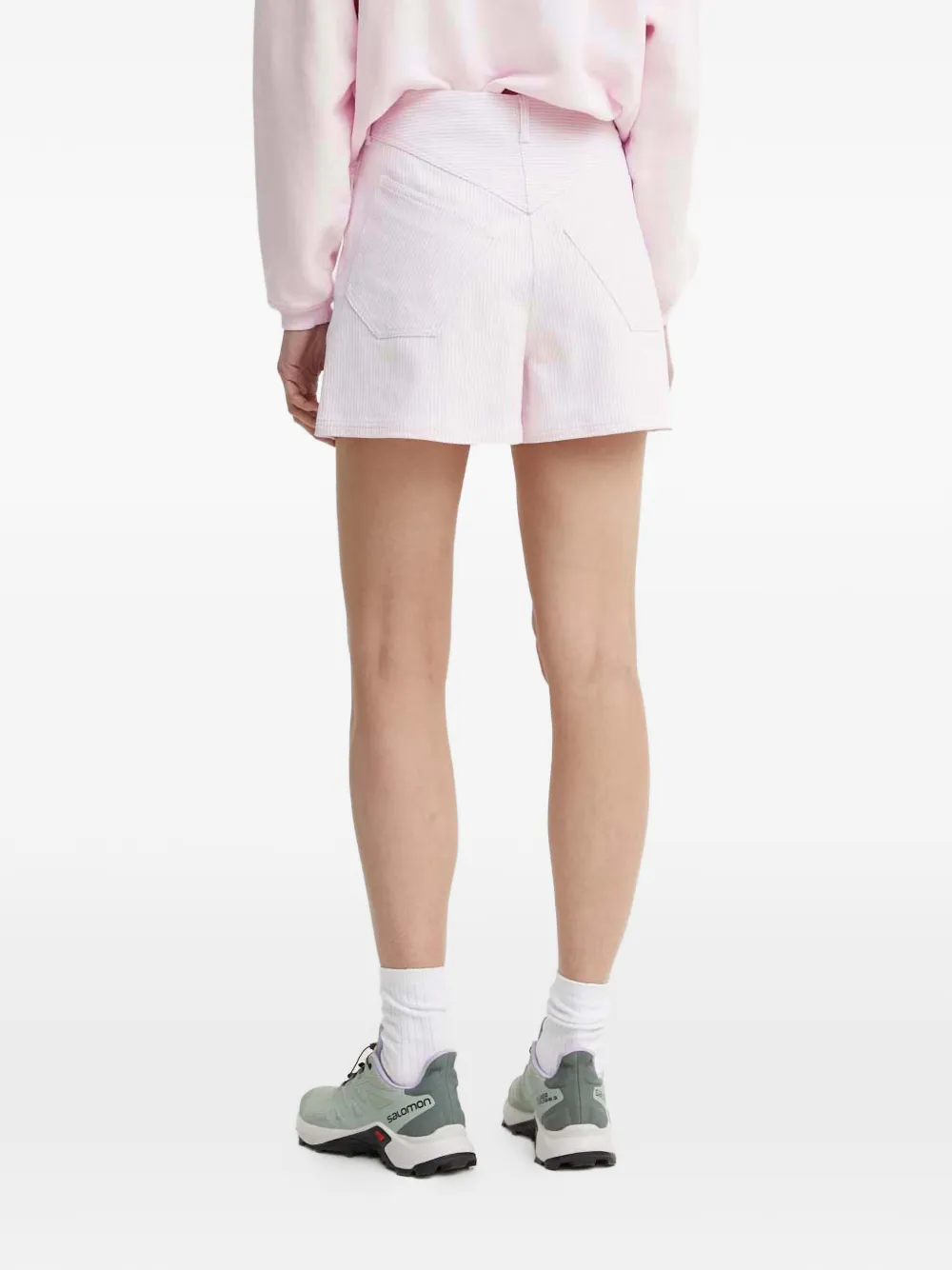  Remain Striped-pattern Shorts - Pink 