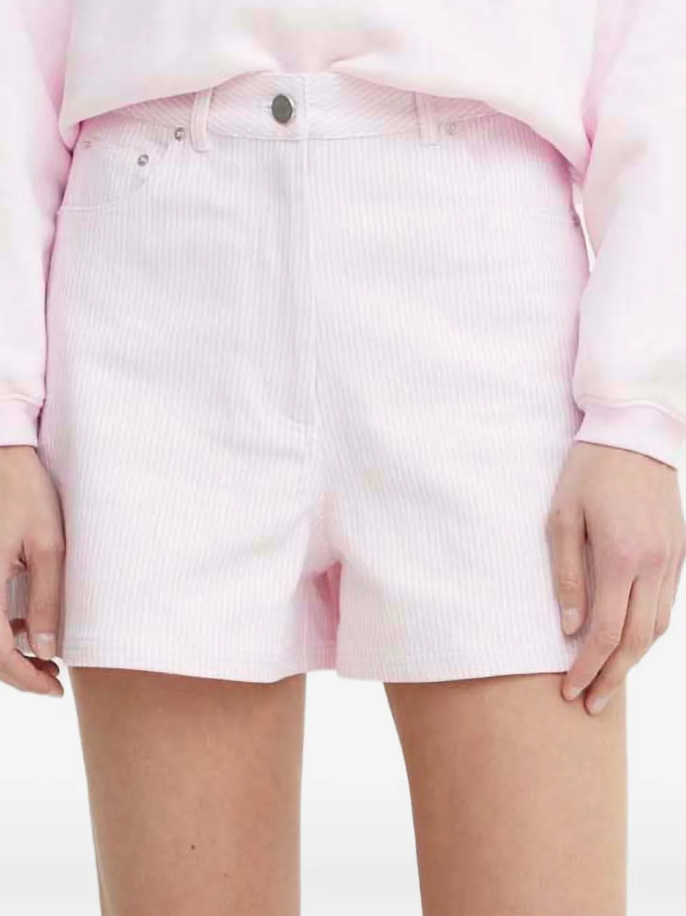 REMAIN striped-pattern shorts - Rosa
