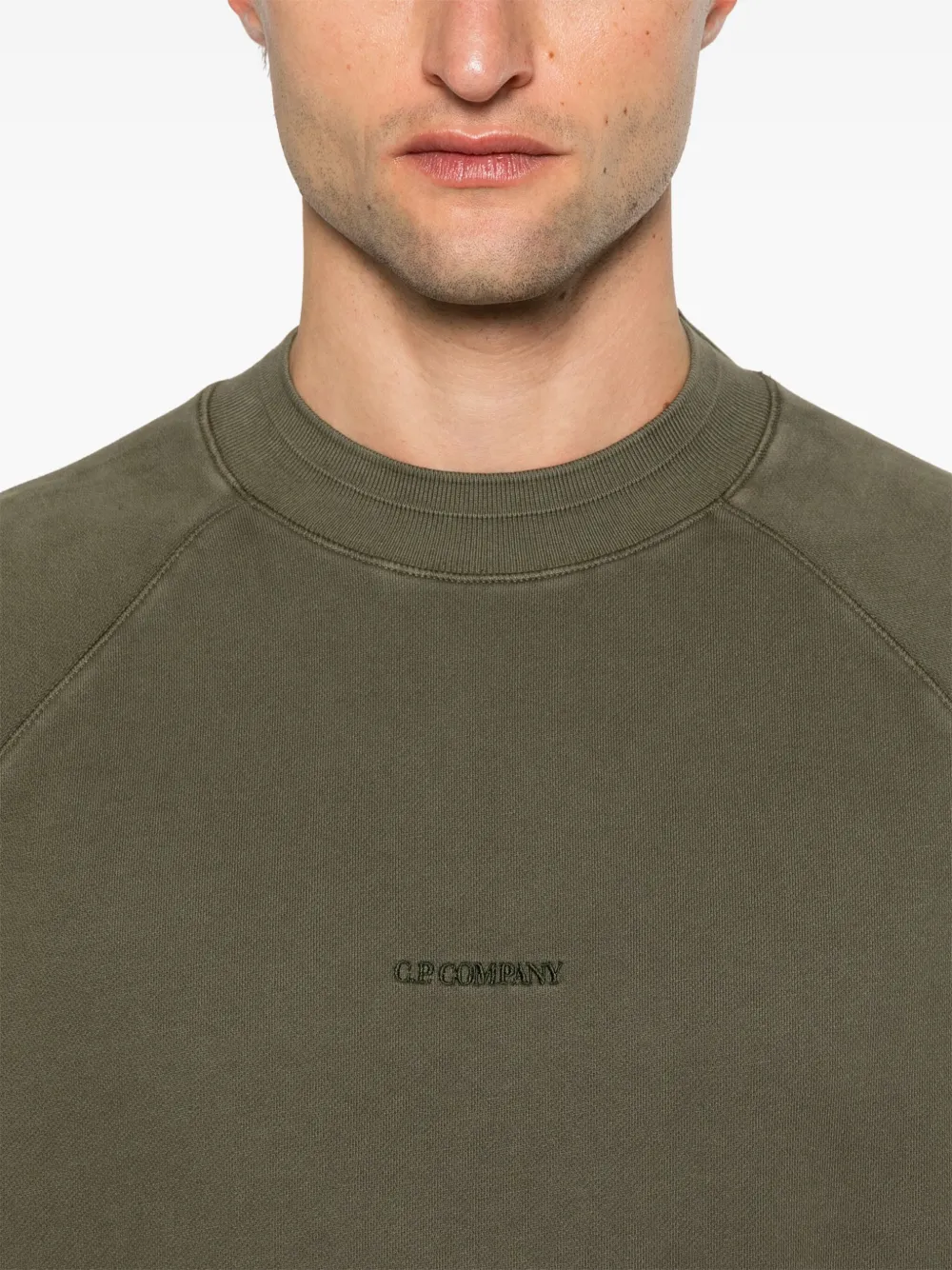C.P. Company Sweater met geborduurd logo Groen