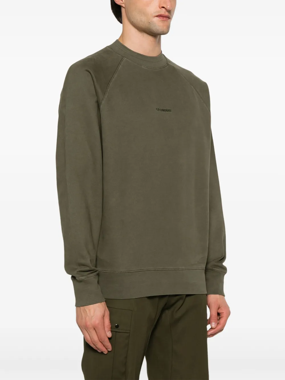 C.P. Company Sweater met geborduurd logo Groen