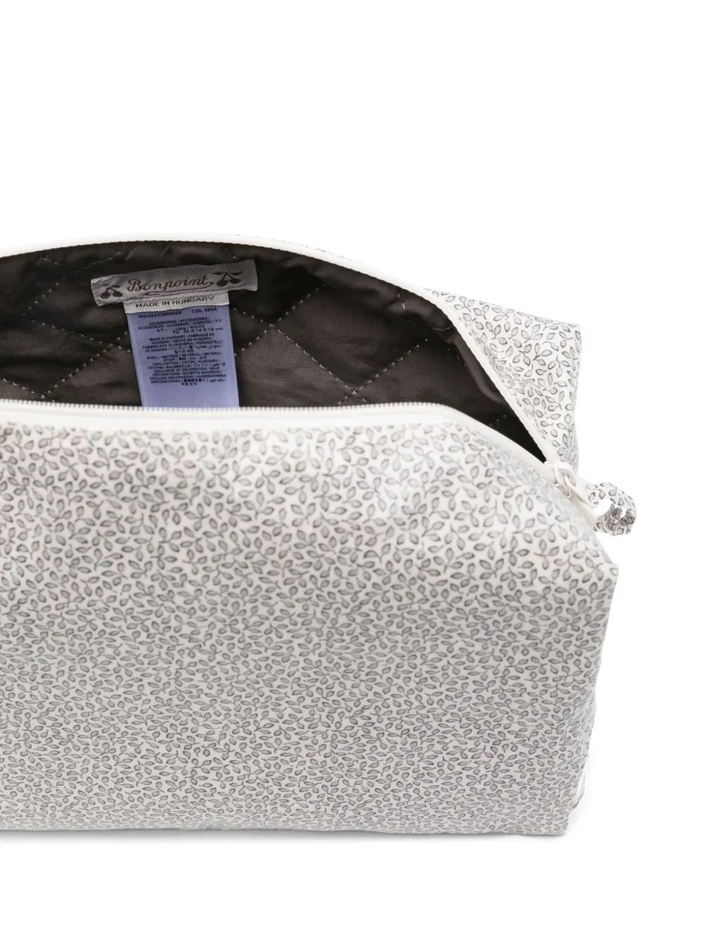 Bonpoint Toilettas met bladerprint Grijs