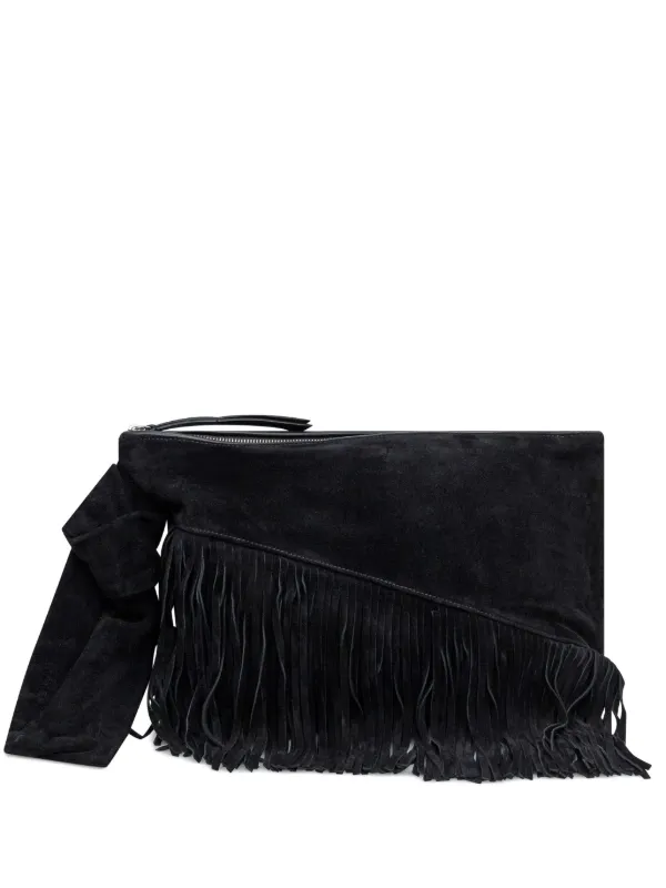 Black suede clutch online