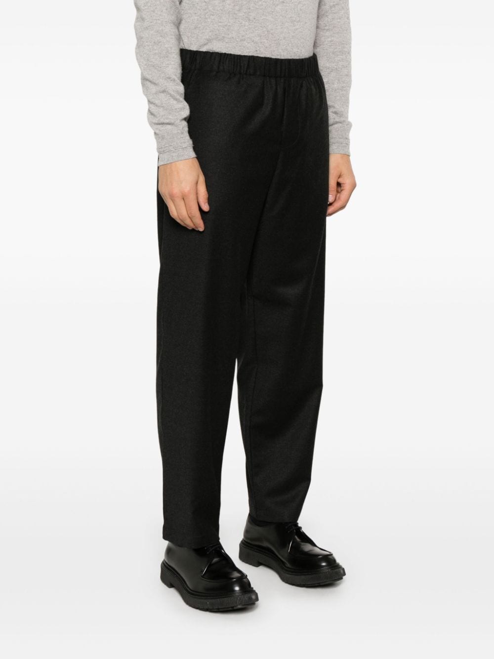 Shop Barena Venezia Elasticated Wool Trousers In Grey